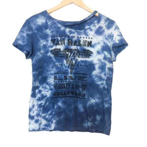 Van Halen Tie Dye Band Tee with Cut Neck Small - Picture 1 of 5